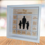 Quadro moldura Pai 25*25cm - silhuetas