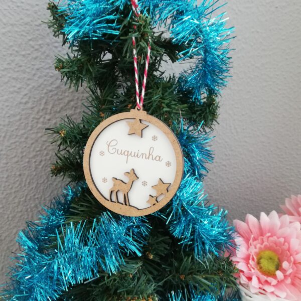 Bola de Natal dupla com rena