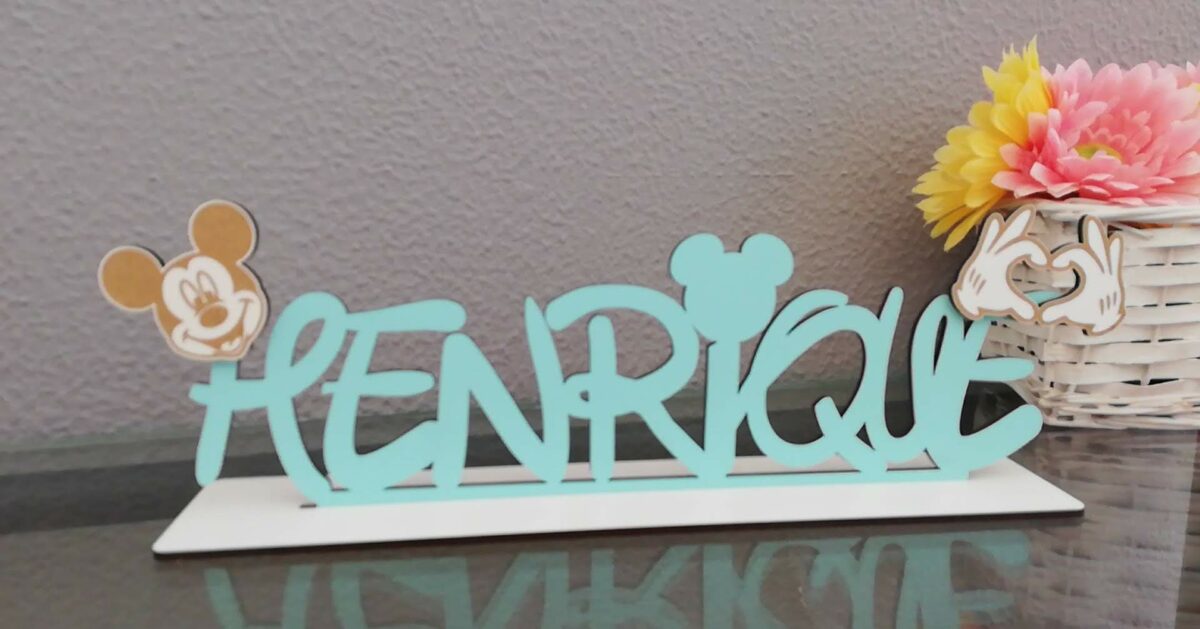Nome com aplique mickey/minnie - Image 1