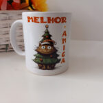 Caneca Natal - gato na árvore
