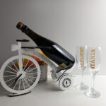 Suporte para garrafa e conjunto de 2 flutes