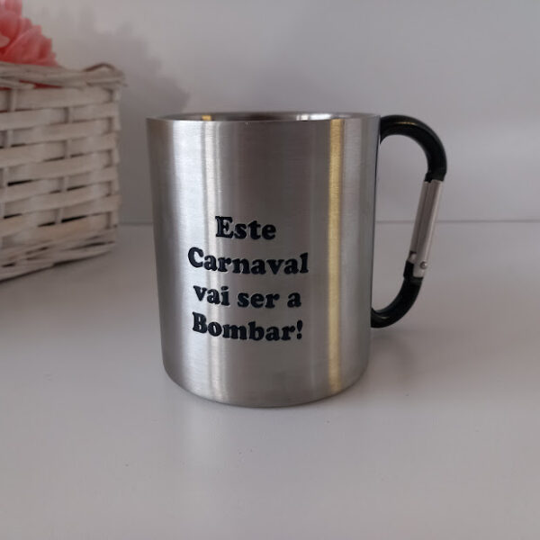 Caneca Inox com mosquetão