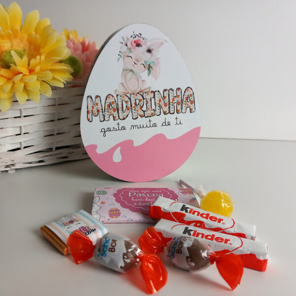 Caixa Ovo 15cm - coelhinha - com recheio