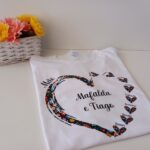 T-shirt Mãe coração florido