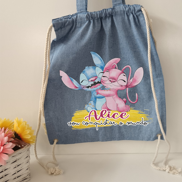 Saco Mochila colorido frase