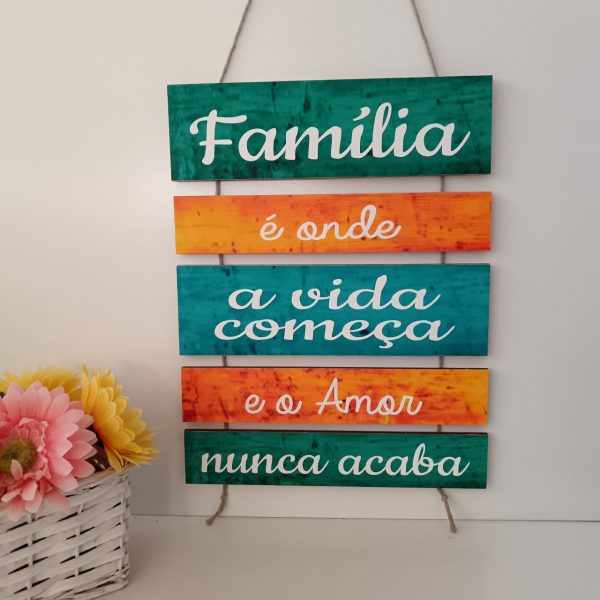 Placas de parede com cor - Família