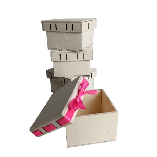 Conjunto 4 caixas 7,5x7,5x5cm - p/ fita