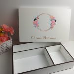 Caixa de Batismo em mdf com flores
