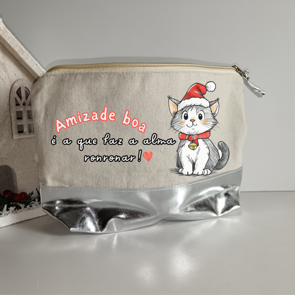Bolsa de algodão com fundo metalizado